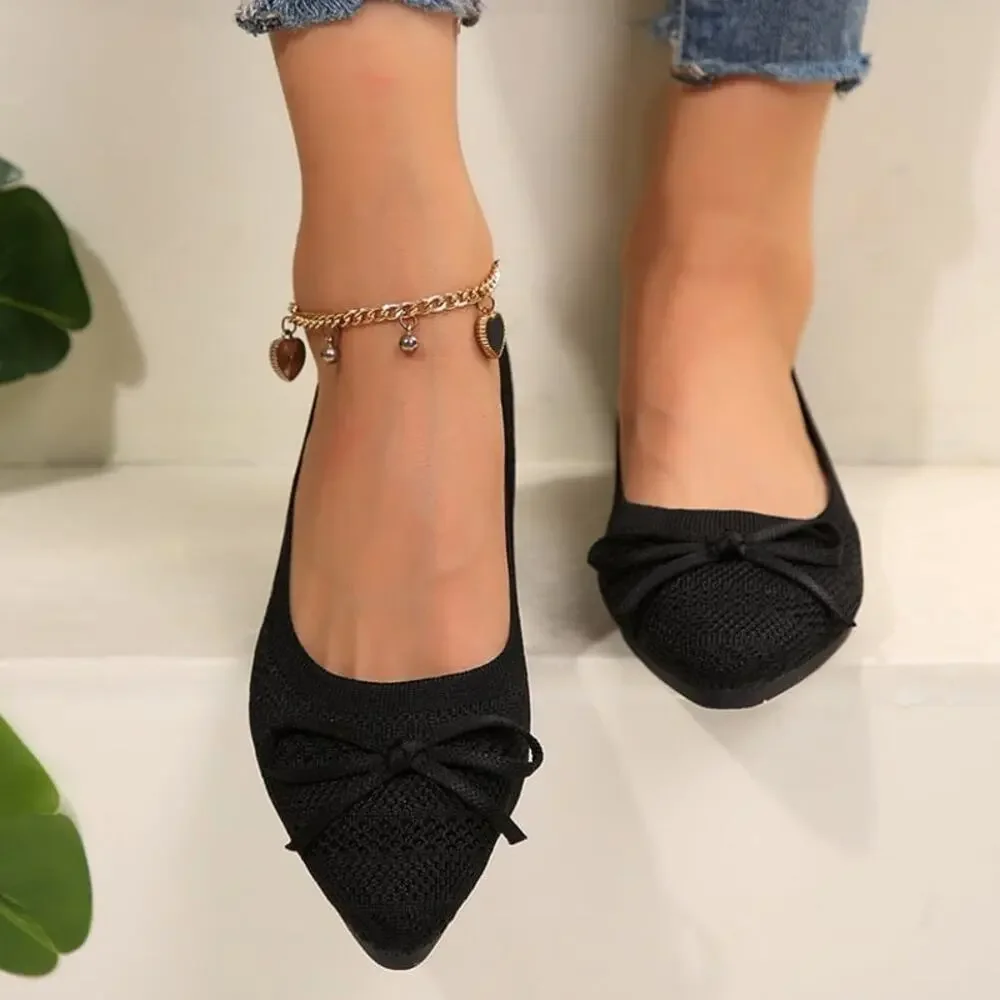 Miluxas Women's Flats Shoes Comfortable Dressy Pointed Toe Ballet Flat Black 9.5